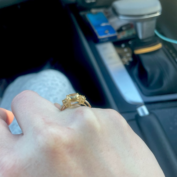 COPY - 14K Yellow Gold Over Solid Sterling Silver Diamonds 2.6 CTW Citrine Size… - Picture 5 of 7